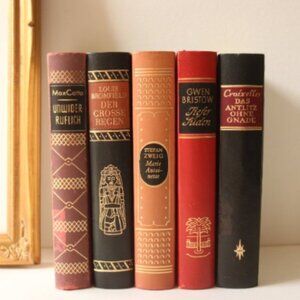 1950s Vintage German Book Bundle - Red, Gold, Black